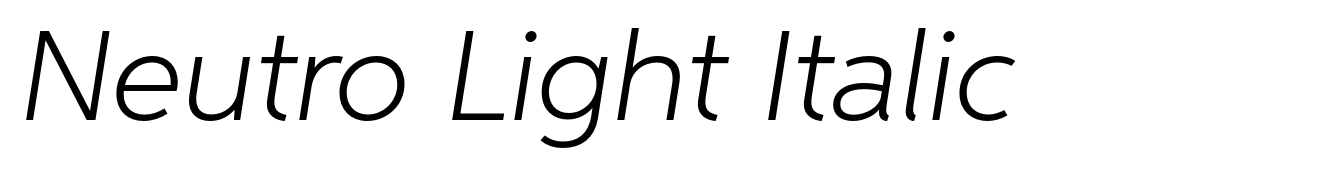 Neutro Light Italic